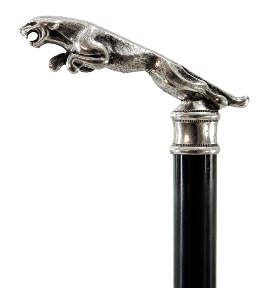 Canne de collection Jaguar en étain – vue principale détourée