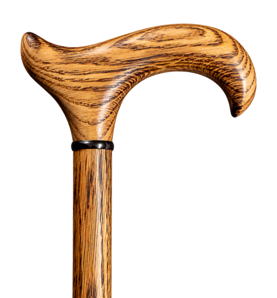 Bastone Gastrock in quercia tedesca con manico L-Derby e anello nero