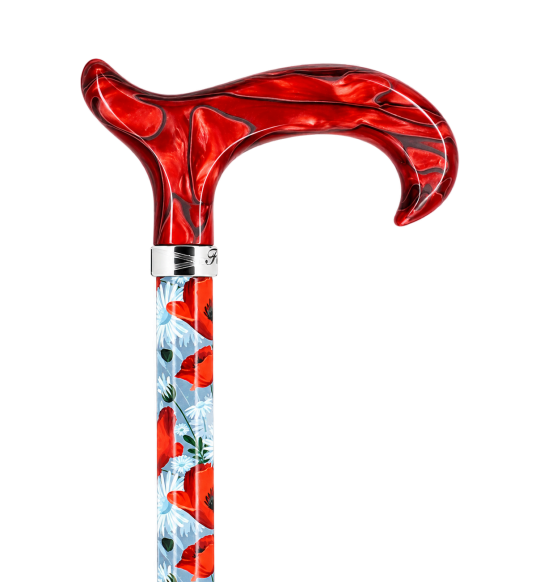 Fayet Coquelicots – bastone regolabile a papaveri su fondo trasparente