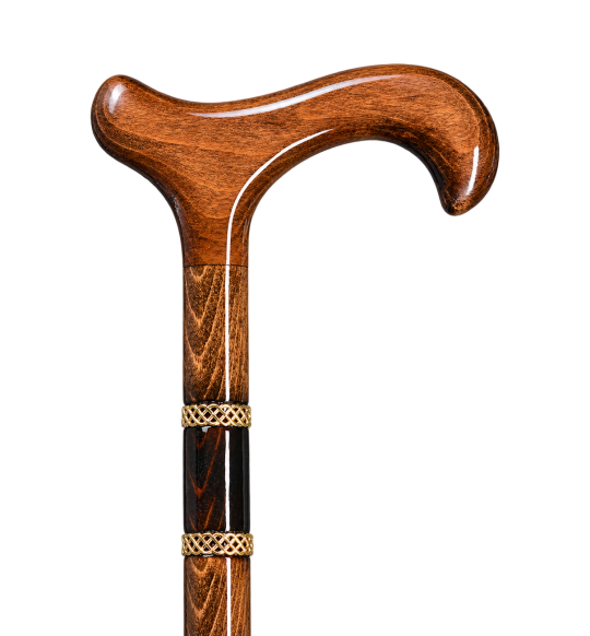 Bastone Mon bijou – faggio e anelli in ottone su fondo trasparente