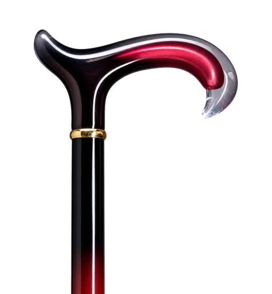 Cristal Bordeaux Gastrock – bastone con manico in acrilico su fondo trasparente