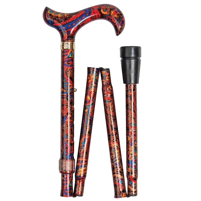 Bastone Regolabile Altezza Bastone Da Passeggio Pieghevole Regolabile - Leggero, Antiscivolo Per Anziani E Trekking Bastone Pieghevole Per Camminare - Foto 5