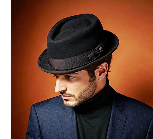 Cappello Pork Pie in feltro bordeaux Dasmarca